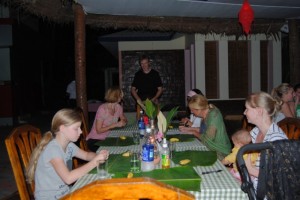Guests dining in a traditional manner Guests dining in a traditional manner