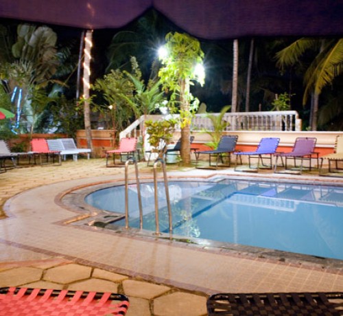 Pool with cots Pool with cots