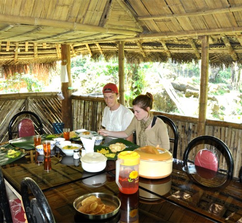 Food in woods view