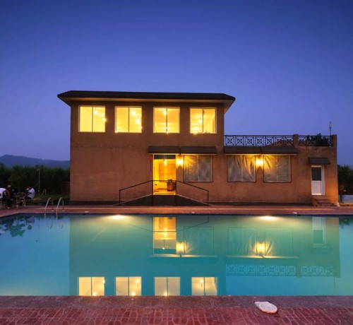 Pool View at Night