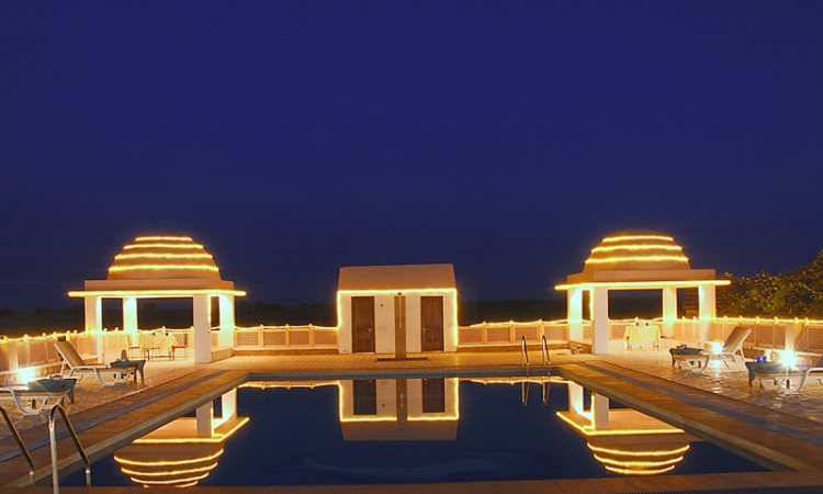 Beautifully lit up pool Beautifully lit up pool