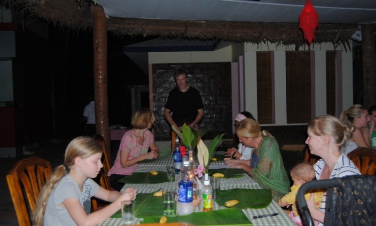 Guests dining in a traditional manner Guests dining in a traditional manner