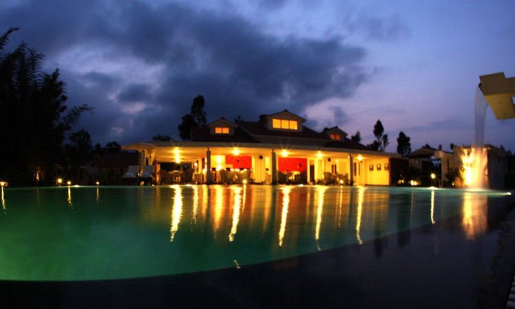 Pool view at night Pool view at night