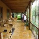 Dining space overlooking lake