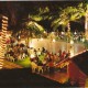 Poolside dining area
